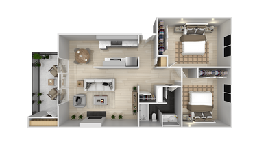 Two Bedroom One Baths 17-L 17-L floor plan